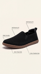 SF Ease Black -  All-Day Comfort Barefoot Shoe