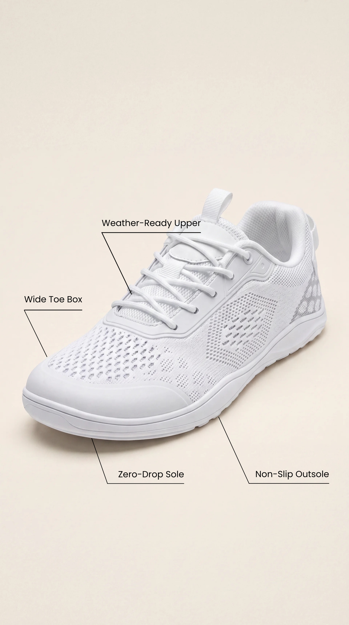 SF Grip White - Non-Slip Barefoot Outdoor Shoe