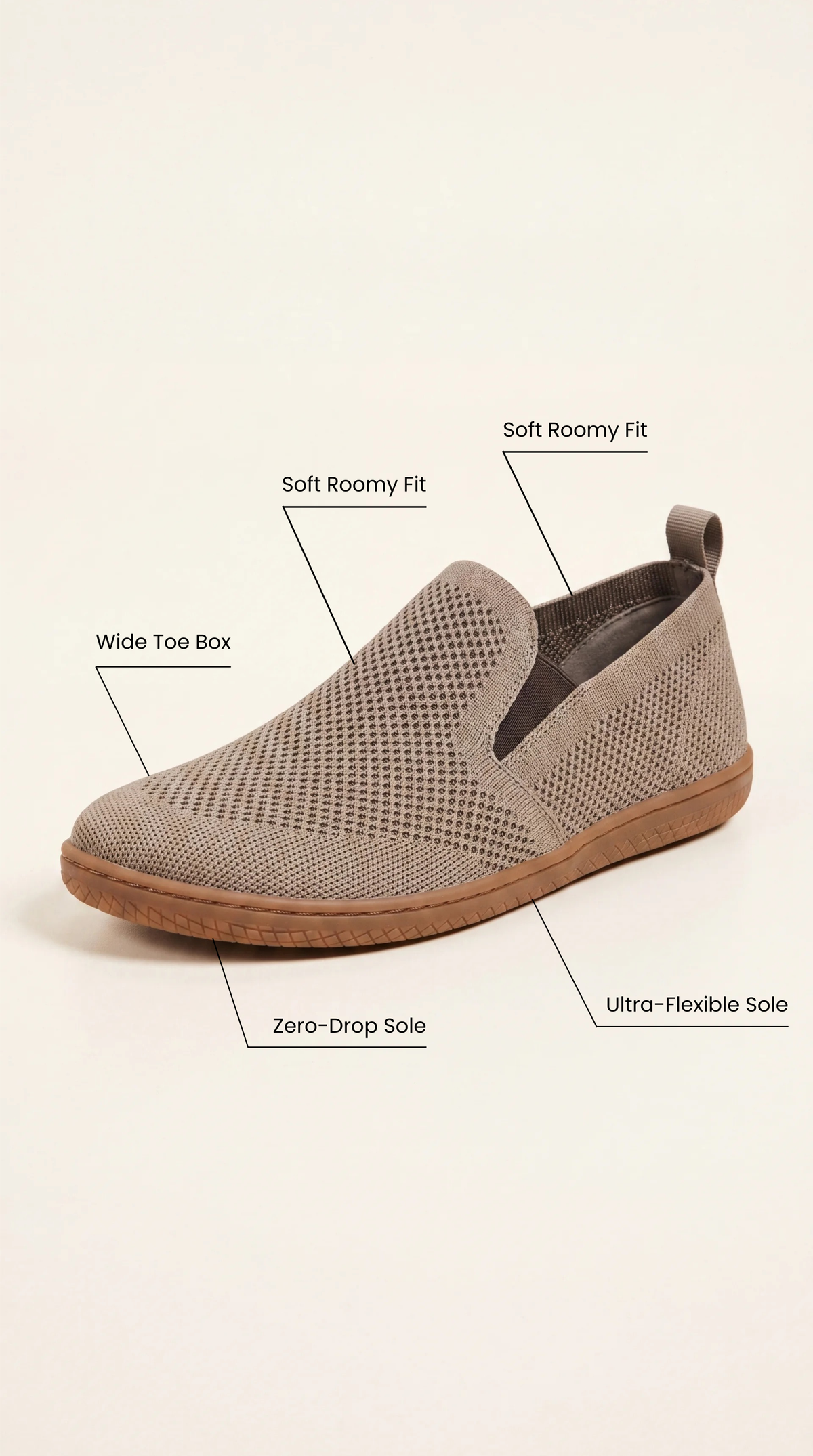 SF Ease Brown -  All-Day Comfort Barefoot Shoe