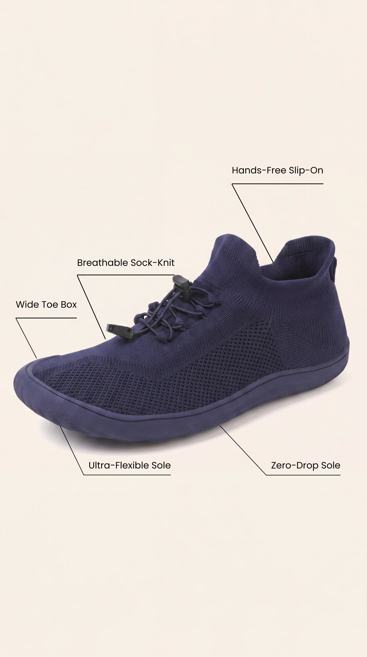SF Step Blue – Hands-Free & Ergonomic Barefoot Shoes
