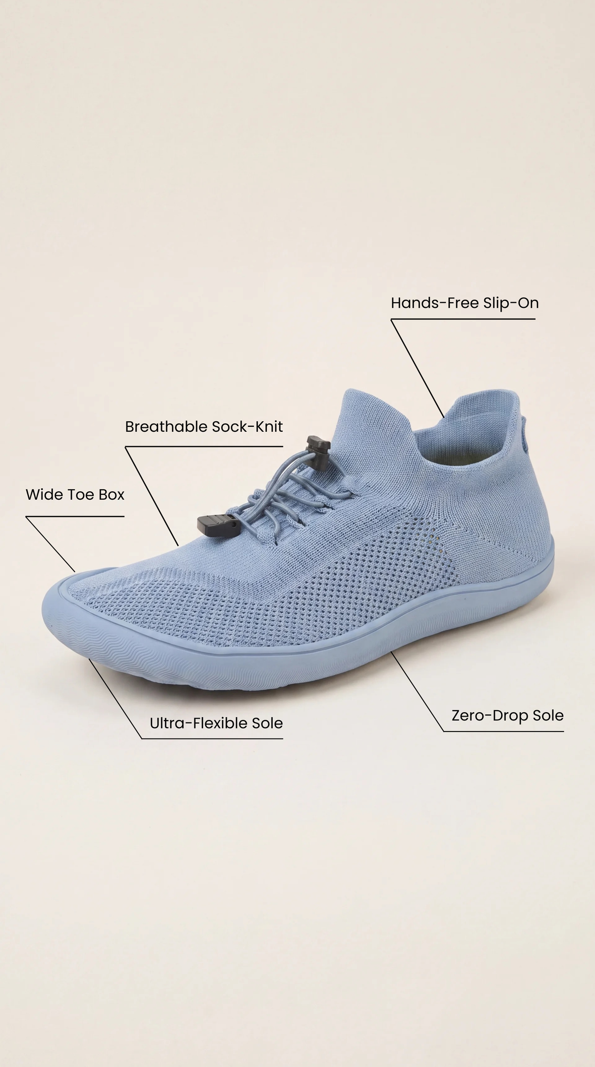 SF Step Light Blue – Hands-Free & Ergonomic Barefoot Shoes