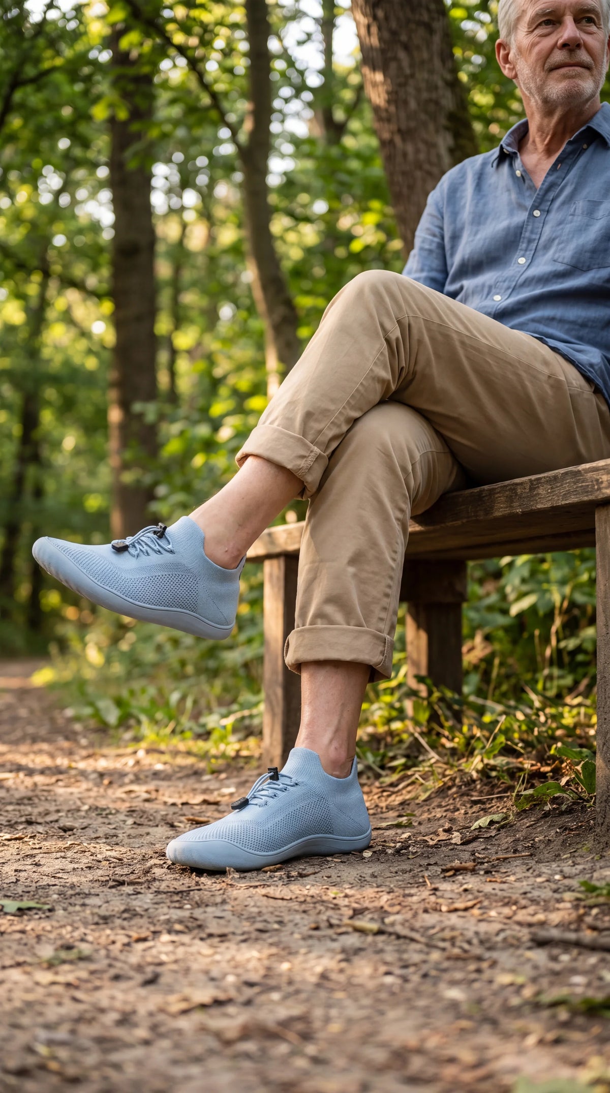 SF Step Light Blue – Hands-Free & Ergonomic Barefoot Shoes