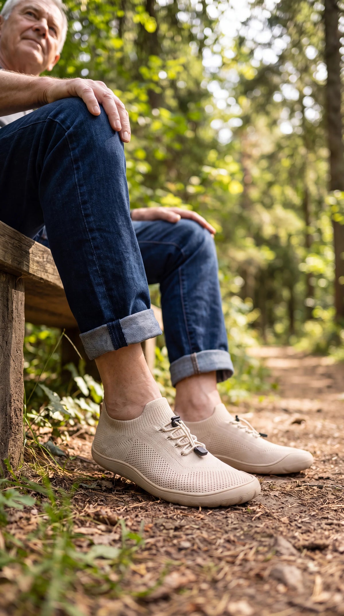 SF Step Beige – Hands-Free & Ergonomic Barefoot Shoes