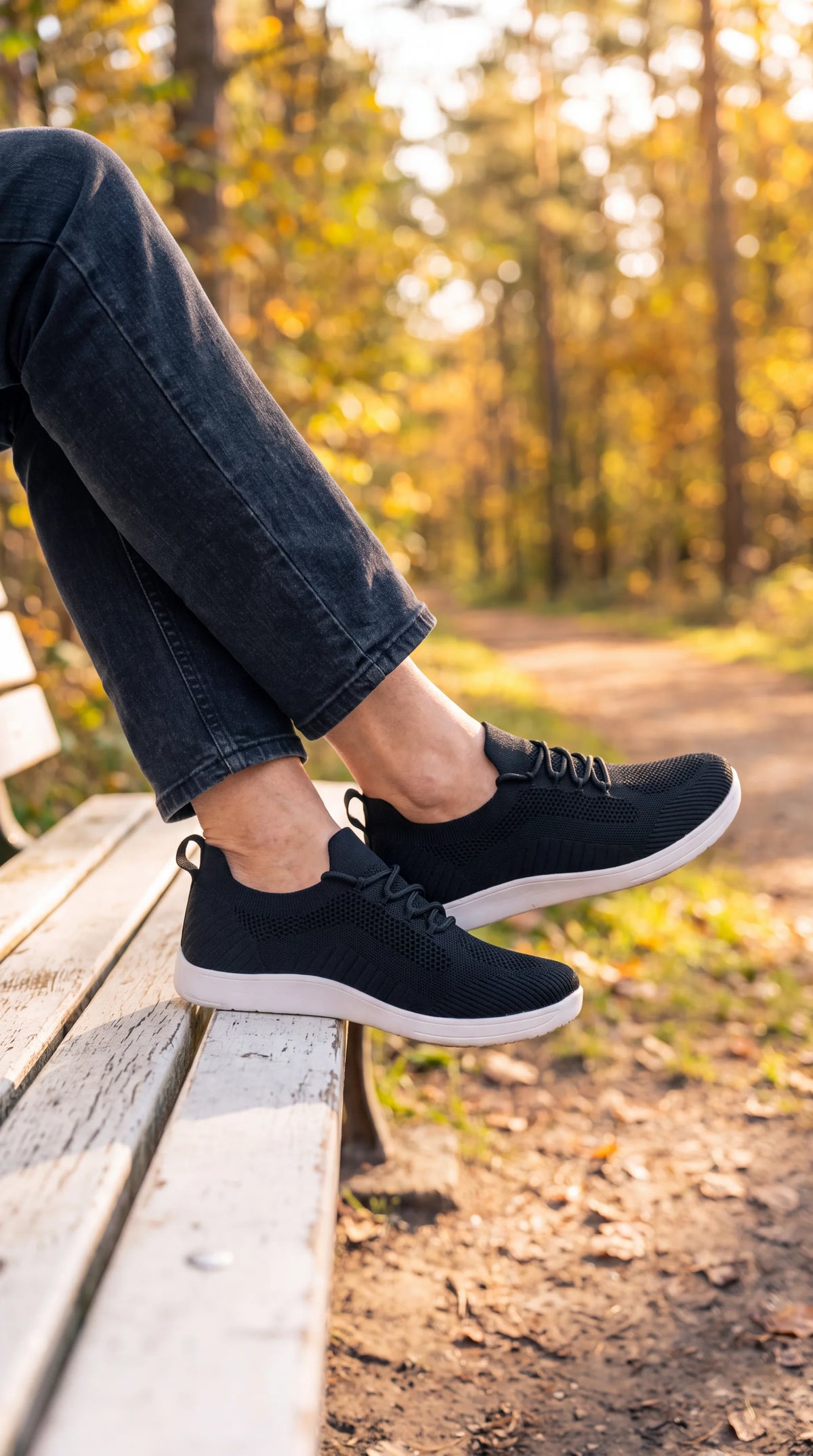 SF Move Black/White - Lightweight Barefoot Walking Shoe